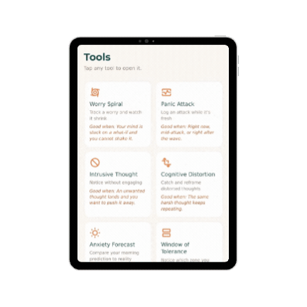 The Anxiety Toolkit running on a phone